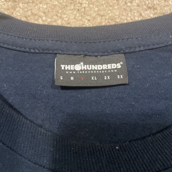 The Hundreds Men's Short Sleeve Navy Fragrance Bottle T Shirt Size Large - Picture 2 of 5